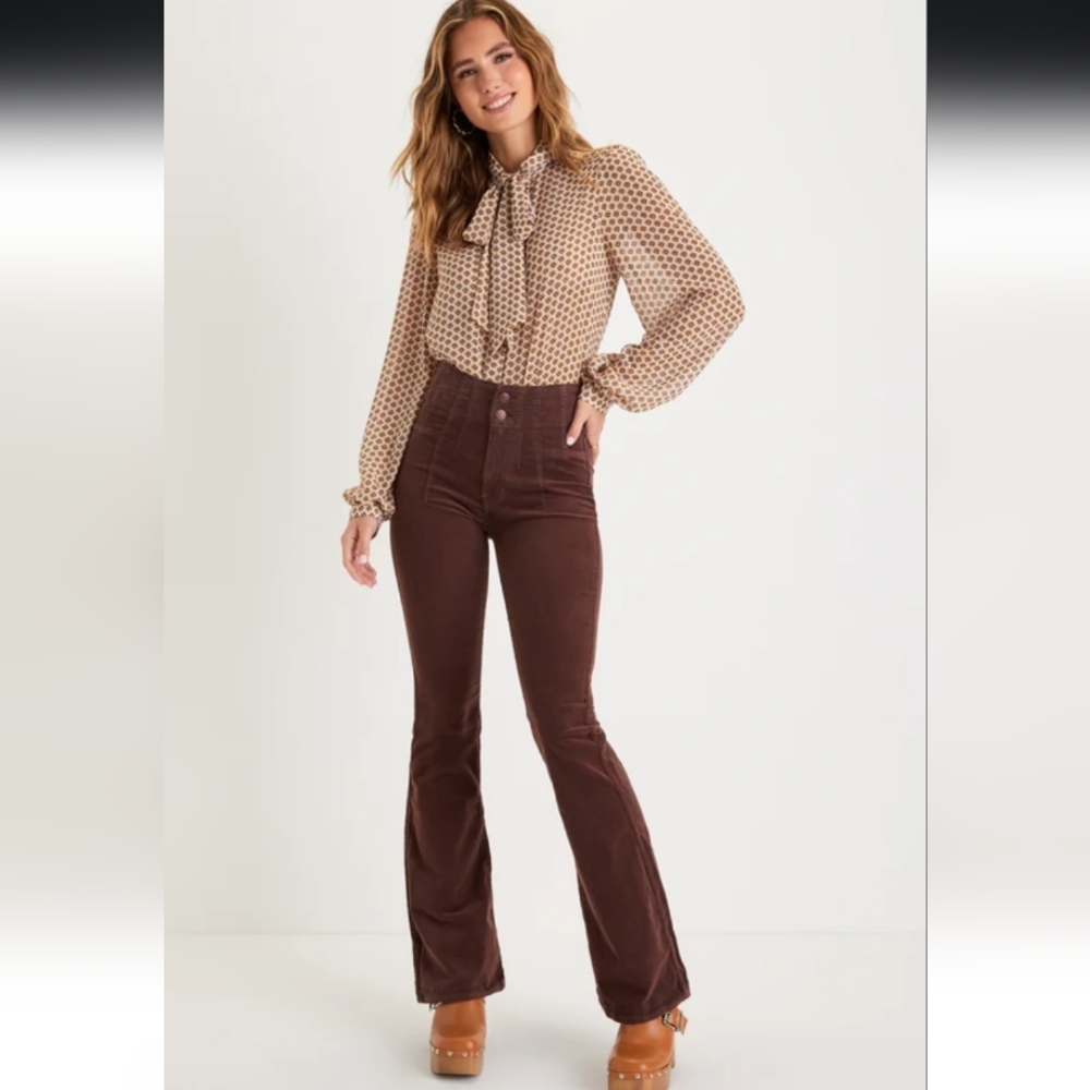 NWT Free People We The Free Jayde Cord High Rise Flare Size 28